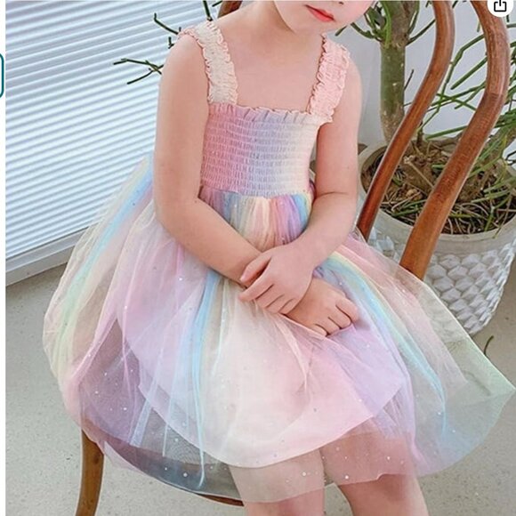 RETSUGO Multicolored Pastel Tulle Smocked Dress - Picture 2 of 6